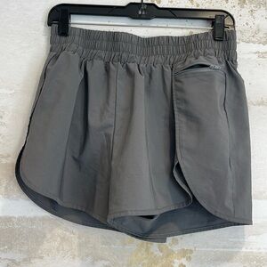 Grey Athletic Shorts with Lining and 1 Pocket